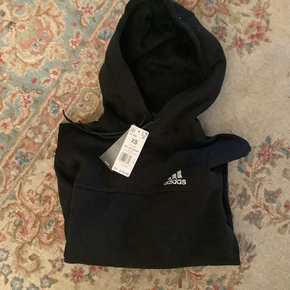 Adidas Black Sweatshirt Hoodie Sz XS - NWT